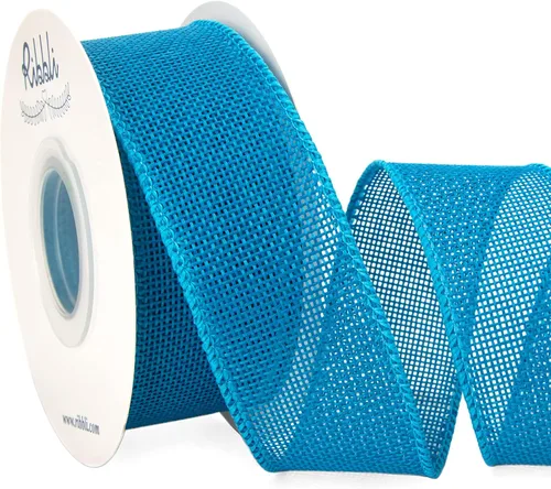Vista 28 de Ribbli Cinta con alambre de arpillera verde manzana, 1-1/2 pulgadas x 10 yardas, cinta con borde con alambre para lazo grande, corona, decoración