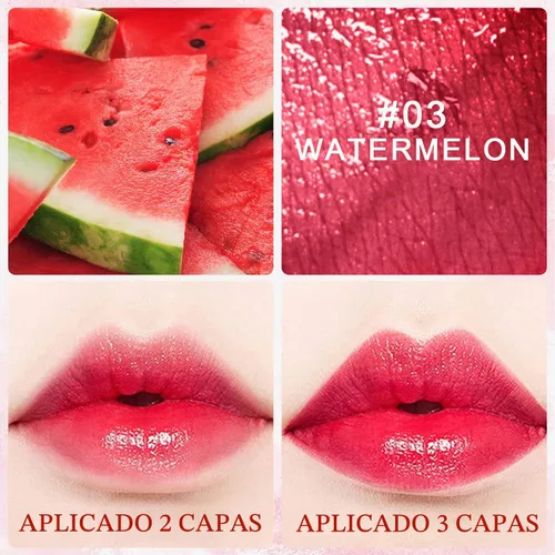 Vista 6 de Juego de tinte de labios de 4 colores, lápiz labial líquido mate mini tinte labial acuoso