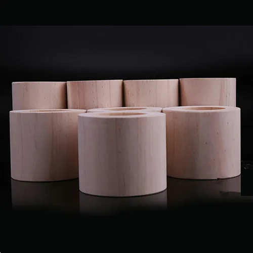 Vista 5 de Muebles modernos de pino de madera maciza ranurados redondos, patas de sofá, patas de bloque de madera, patas de apoyo, para cunas, escritorios
