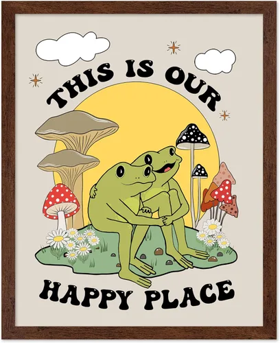 Vista 12 de Poster Master All That Is Meant To Be Poster - Retro Frog on Mushroom Print - Meditation Art - Motivational Design - Preppy Print - Trendy Decor