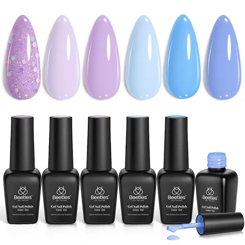 Vista 33 de Beetles - Juego de esmaltes de gel de otoño con gel floreciente, efecto A - Marrón ámbar Atracción ámbar
