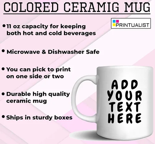 Vista 2 de Tazas de café personalizadas, añade tu nombre, texto o letras, tazas de cerámica personalizadas con varios colores y fuentes, taza con monograma