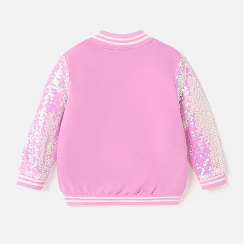 Vista 2 de L.O.L. Surprise! Chaqueta con cremallera de lentejuelas para niña pequeña, chaqueta con estampado de personajes de manga larga