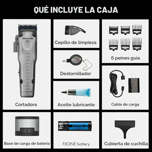 Vista 5 de BaBylissPRO FXONE LO-PROFX - Cortapelos inalámbricos profesionales para hombres con batería intercambiable