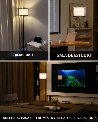 Vista 6 de KDG Lámpara de pie negra moderna - Lámpara de trípode alta para sala