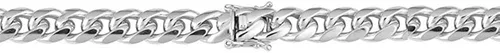 Vista 2 de Verona Jewelers - Pulsera de cadena de eslabones de plata de ley 925 maciza, de 6.5 a 14.5 mm - Pulsera cubana maciza, gruesa, de eslabones grandes