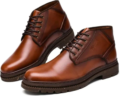 Vista 2 de Holy ark Casual Boots for Men Genuine Leather Oxford Dress Shoes