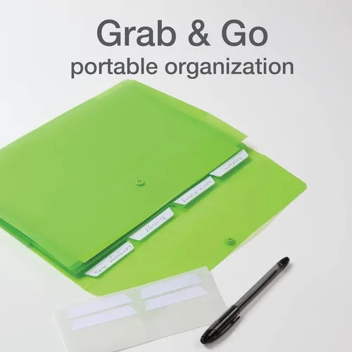 Vista 2 de Oxford Archivos expansibles de plástico, paquete de 8 organizadores de archivos de bolsillo con 4 pestañas y cierre a presión, papel tamaño carta, 2