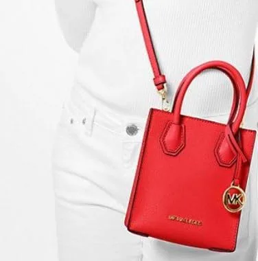 Vista 3 de Michael Kors Mercer - Bolso bandolera de piel con guijarros extra pequeño