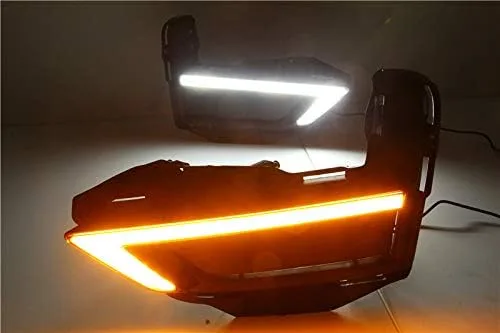 Vista 5 de 1 juego de luces LED DRL de repuesto para Nissan X-Trail 2017 2018 LED diurna luz antiniebla señal de giro (luz blanca a amarilla)