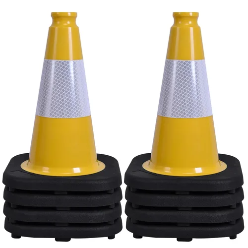 Vista 48 de OrangeStar 6 Pack 36" Conos de seguridad de tráfico, conos de estacionamiento verdes con collar reflectante, conos de construcción con base