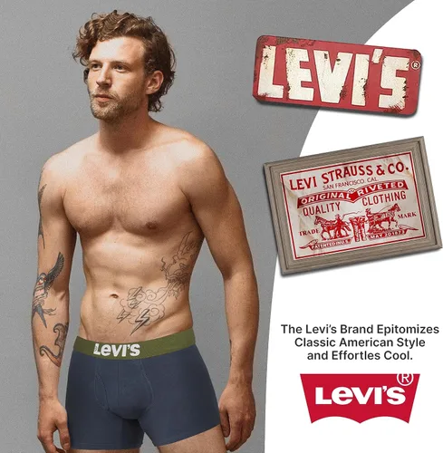 Vista 7 de Levi's Ropa interior para hombre, paquete de 7 calzoncillos tipo bóxer para hombre de algodón elástico