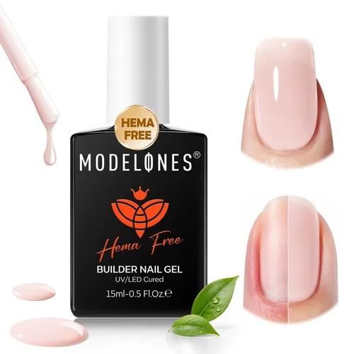 Vista 13 de modelones Builder Nail Gel HEMA-Free Neutral Nude Builder Strengthener