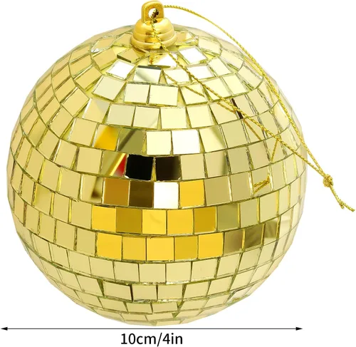Vista 2 de 2 Piezas de Bolas de Espejo de Discoteca Bolas Colgantes para Efecto de Luz de DJ de Discoteca de los 50s 60s 70s Fiesta Decoración del Hogar
