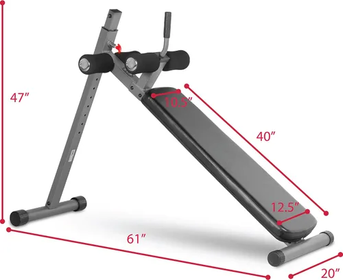 Vista 3 de XMARK Banco de entrenamiento abdominal ajustable, ergonómico, para sentadillas, abdominales, ejercicio de músculos abdominales, 12 posiciones