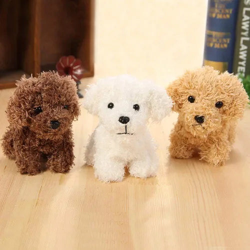 Vista 4 de Lindo Llavero de Animal de Peluche Perro, Animal de Peluche Suave, Accesorio de Moda, Clips para Mochila, Regalo para Jardín de Infantes, Colgante