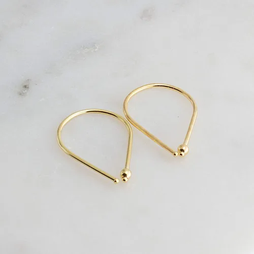 Vista 4 de 13mm de plata de ley 20 GA Aretes de aro invertidos colgantes de lágrima hipoalergénicos ligeros con hilo para mujer