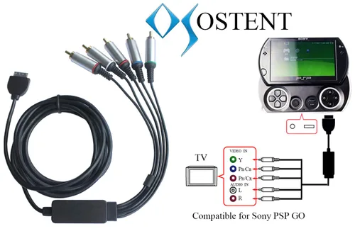 Vista 2 de OSTENT Component HD-TV Audio Video HD AV Cable para Sony PSP GO