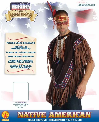 Vista 3 de Rubie's Costume Heroes And Hombres - Poncho para disfraz de nativos americanos