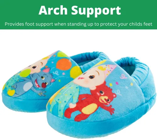 Vista 3 de Josmo Cocomelon - Pantuflas para niños y niñas, zapatos de casa para niños y niñas, pantuflas de felpa cálidas, zapatos de cocomelon (bebéniño)