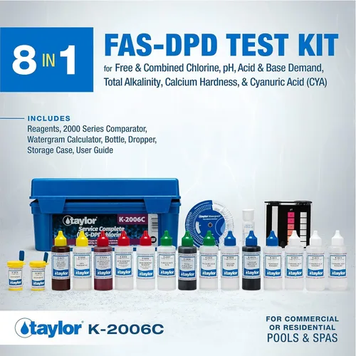 Vista 2 de Taylor K-2006C Kit Completo de Prueba de Agua para Piscina Servicio