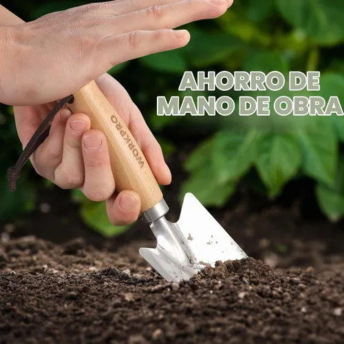 Vista 8 de WORKPRO Paleta de mano de jardín de 11", acero inoxidable pulido resistente