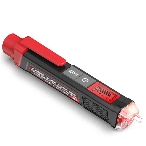 Vista 9 de KAIWEETS Probador de voltaje/probador de voltaje sin contacto con porcentaje de señal, CA de doble rango 12V/70V-1000V, probador de cable vivo/nulo