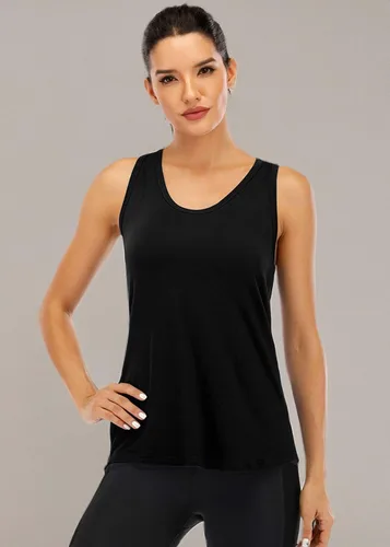 Vista 3 de ICTIVE - Camiseta deportiva sin mangas con espalda cruzada, para mujer, ideal para yoga