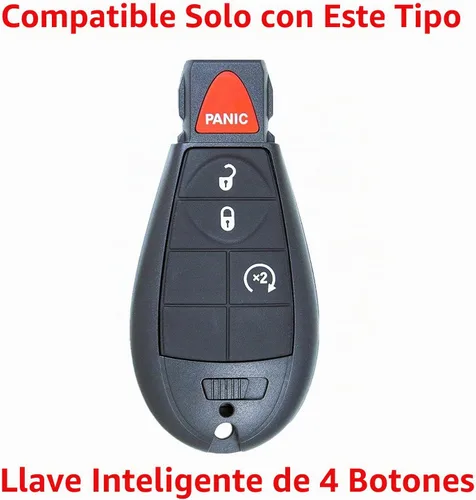 Vista 4 de Carcasa de repuesto para llave de mando a distancia sin llave para Dodge Durango Grand Caravan Journey Ram 1500 2500 3500 Jeep Grand Cherokee Ram