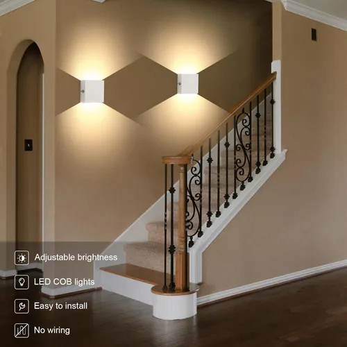 Vista 8 de Lightess Juego de 2 apliques de pared recargables con interruptor táctil, luces de pared interior regulables alimentadas por batería para pasillo