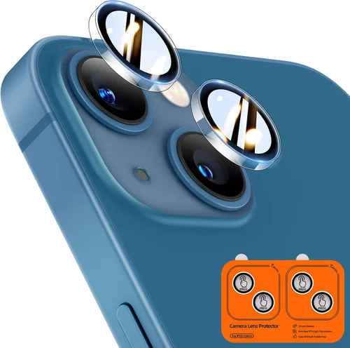 Vista 24 de TOCOL Protector de lente de cámara para iPhone 13 / iPhone 13 Mini vidrio templado HD individual resistente a los arañazos, accesorios compatibles