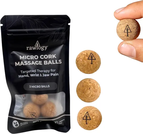 Vista 2 de Pelota de masaje de corcho de viaje, alternativa ligera y sostenible a la bola de lacrosse para aliviar el dolor muscular