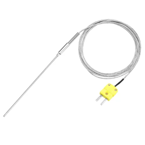 Vista 25 de MECCANIXITY Sonda de sensor de temperatura tipo K con termopar y enchufe, sonda de temperatura del medidor -50 a 1100°C (-58 a 2012°F), acero