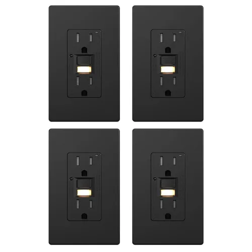 Vista 7 de AIDA - Salida GFCI de 15 amperios, enchufe eléctrico con luz nocturna de autoprueba, receptáculo resistente a manipulaciones con indicador LED