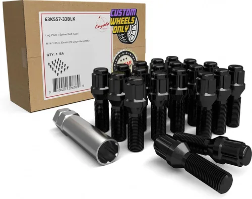 Vista 6 de Wheel Accessories Parts Juego de 20 pernos de orejeta M14 x 1.25 14 x 1.25 para asiento de bellota, 0.669 in, hexagonal, 1.299 in de longitud