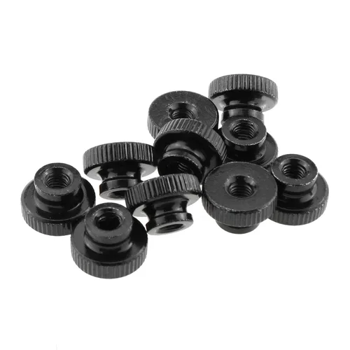 Vista 4 de MEETOOT Tuercas moleteadas M5 x 0.031 in de metal negro redondo pomos redondos tuercas de mano para piezas de impresora 3D