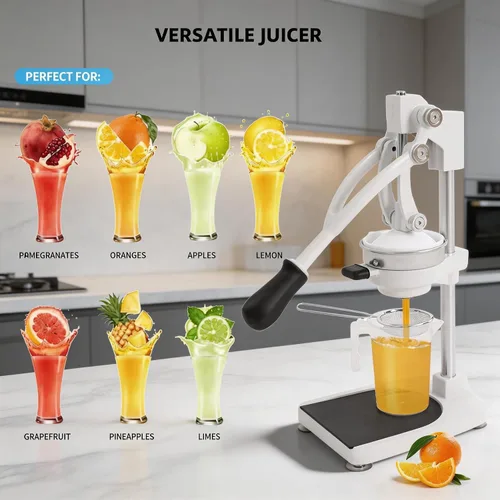Vista 5 de Manual Juicer & Heavy Duty Hand Press Juicer, Cast Iron Citrus Juicer Squeezer with Stable Base, Commercial Grade Manual Press for Orange Lemon Lime