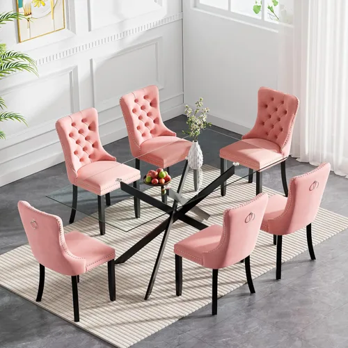 Vista 9 de Juego de mesa de comedor de cristal plateado moderno de 47 pulgadas para 2, juego de mesa de comedor de cocina redonda de 3 piezas con patas
