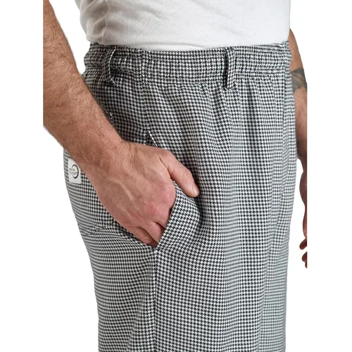 Vista 5 de Mercer Culinary M60030HT6X Millennia - Pantalones de cocina para hombre, talla 6XL, dientes de perro blanco y negro