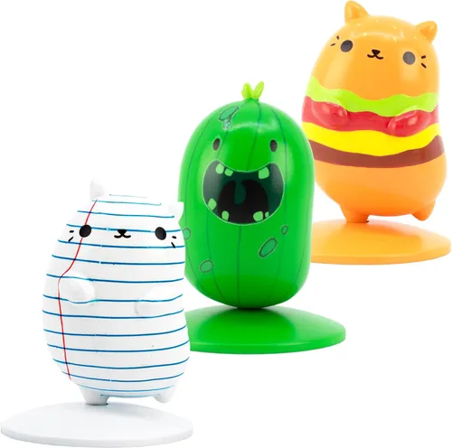 Vista 9 de Cats vs Pickles Paquete de 3 mini figuras Mini figuras para niños Figuras de animales pequeños Juguetes de plástico para niños y adultos