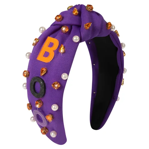 Vista 10 de Diademas de fantasma de Halloween para mujer, diadema de araña espeluznante con cuentas de diamantes de imitación de cristal, accesorios