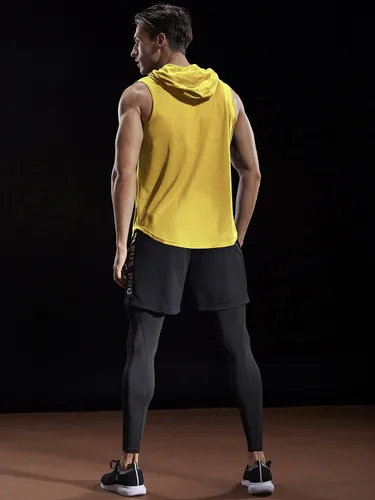 Vista 5 de NELEUS Dry Fit - Camiseta deportiva sin mangas para correr con capucha