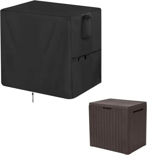 Vista 3 de Cubierta de caja de almacenamiento al aire libre para caja de cubierta - 54 x 17 x 18 pulgadas Beige