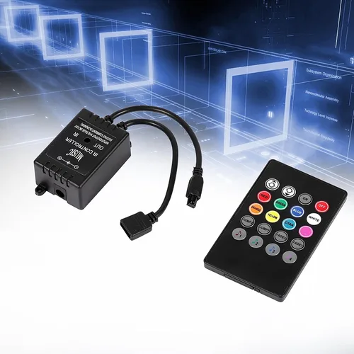 Vista 2 de Controlador de música LED, control remoto con sensor de sonido, ligero, compacto y portátil, utilizado para controlar lámparas LED, para KTV