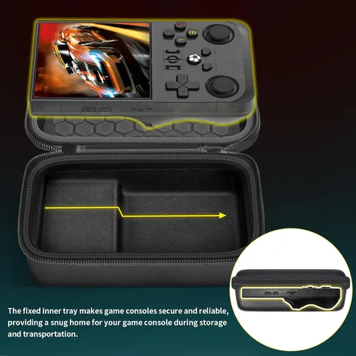 Vista 8 de casmilee Travel Carrying Case Compatible with Beijue 16 Bit Handheld Games+Retro Gaming Console Case for R36MAX Game Consoles
