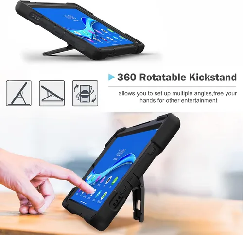 Vista 6 de ProCase Funda Lenovo Tab K10 de 10.3 pulgadas 2021 / M10 FHD Plus (2ª generación 2020), resistente a prueba de golpes, con soporte giratorio