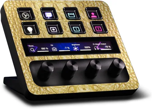 Vista 32 de MightySkins - Piel de fibra de carbono compatible con Elgato Stream Deck + madera gris Acabado de fibra de carbono texturizado protector