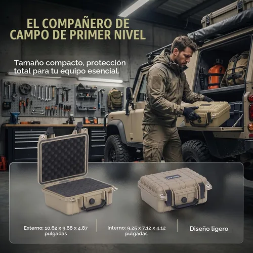 Vista 3 de MEIJIA Estuche Protector Impermeable IP67 Portátil para Todo Clima, Estuche Rígido para Cámara, Estuche Seco con Espuma Personalizable, Apto