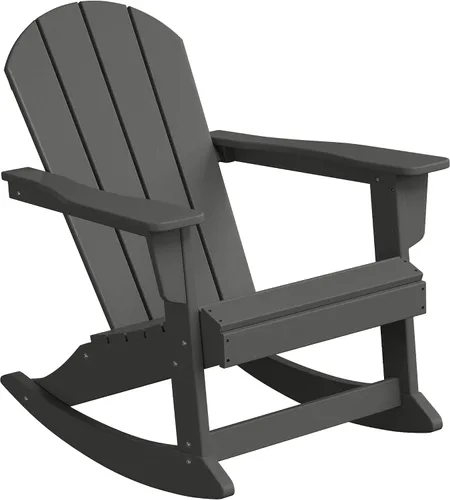 Vista 66 de WestinTrends Silla mecedora Malibu de poliéster para exterior/patio Adirondack, Negra