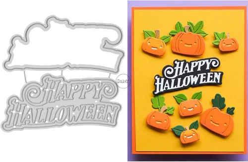 Vista 14 de DzIxY Juego de troqueles de metal fantasma de calabazas de Halloween para hacer tarjetas, juegos de troqueles de papel para grabar, plantillas